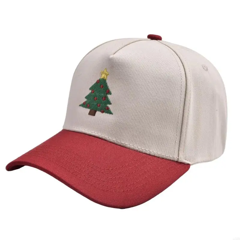 270D Flexible Cotton Baseball Cap With Embroidery Christmas Tree Pattern Unisex Casual Sun Protective Headwear
