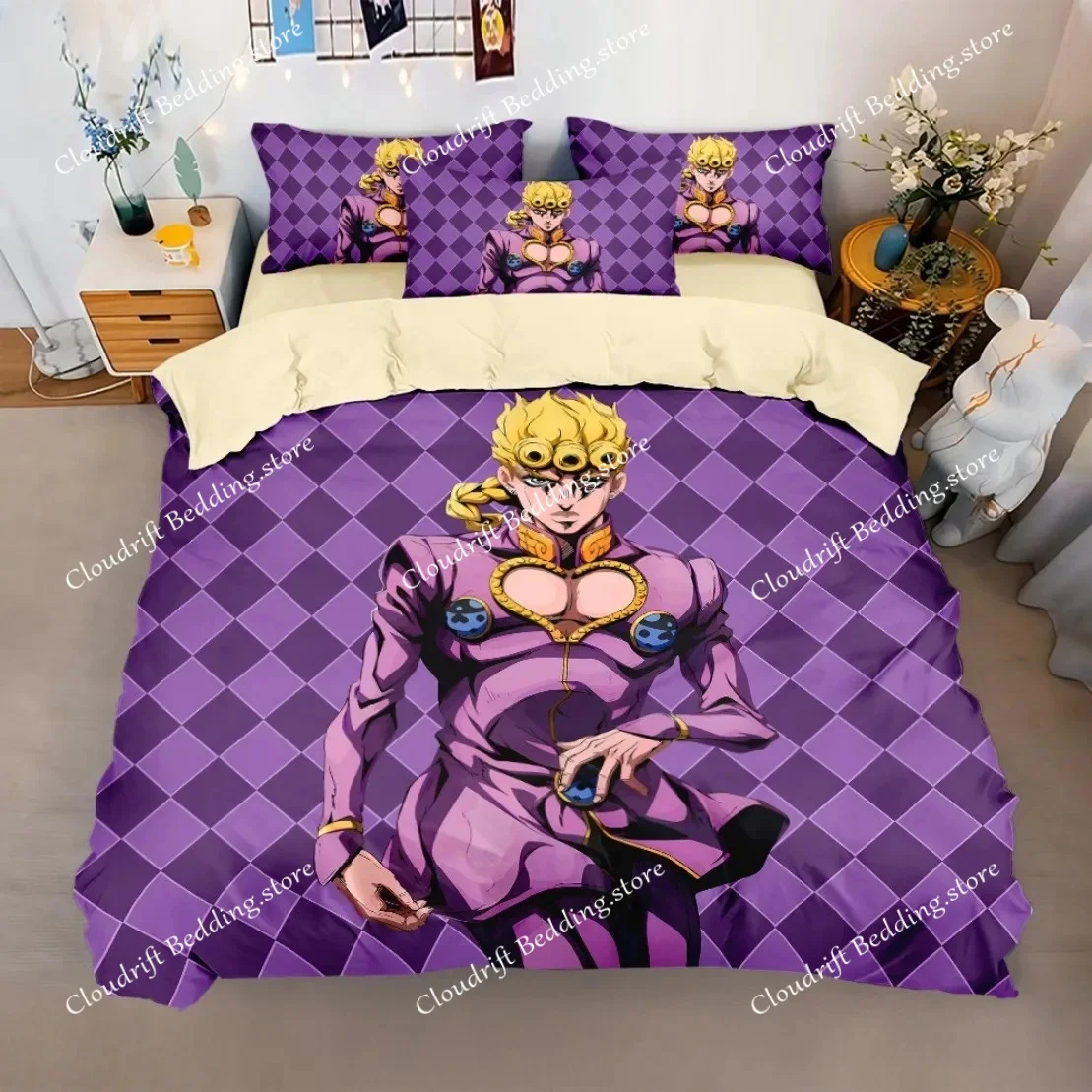 

Anime JoJo Bizarre Adventure Jotaro Kujo Bedding Set Boys Girls Twin Queen Size Duvet Cover Pillowcase Kids Adult Quilt Cover