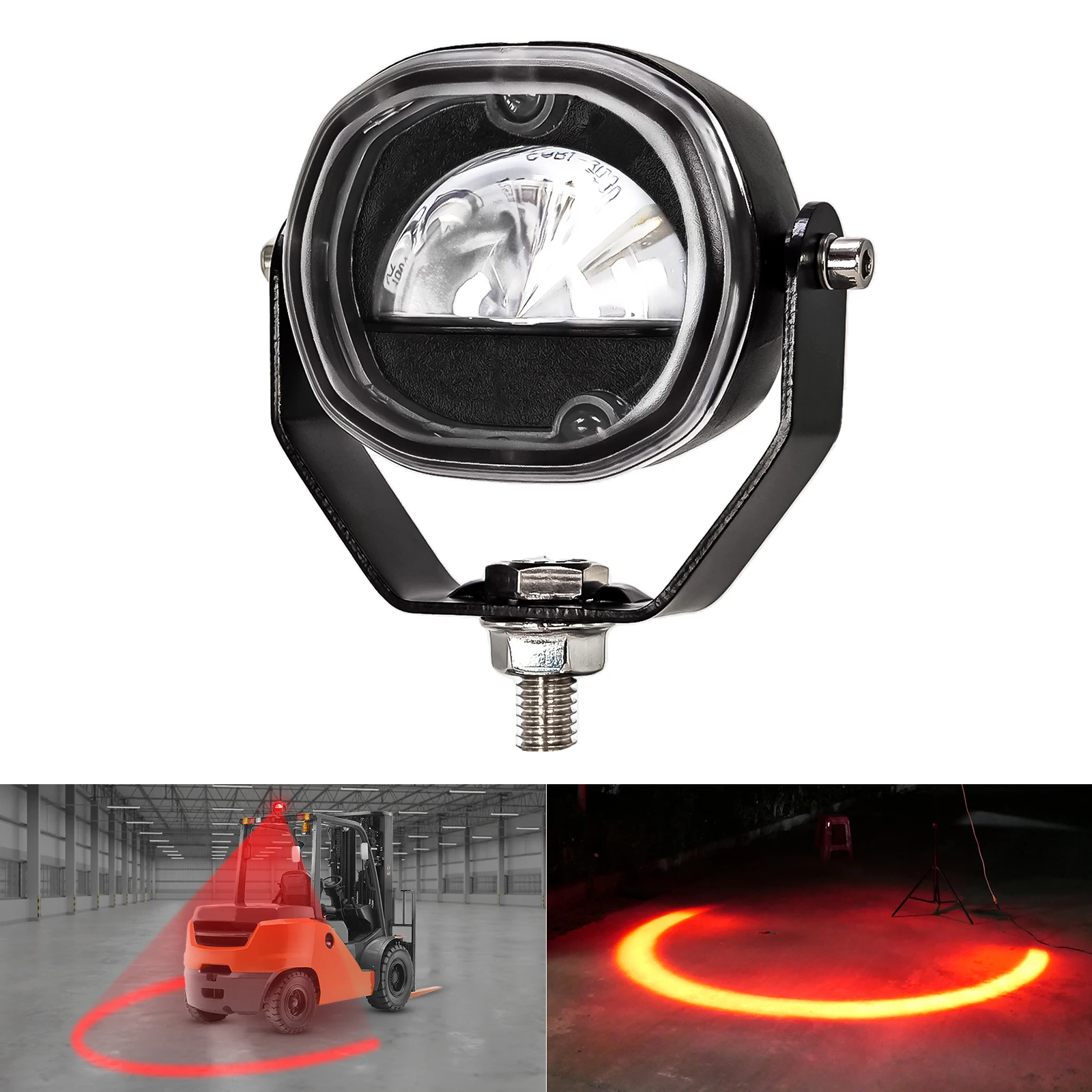 Universal Arc LED Waterproof Forklift Warning Light LED Boundary Lamp Safety Reversing Red Pedestrian Warehouse Adjustable Truck