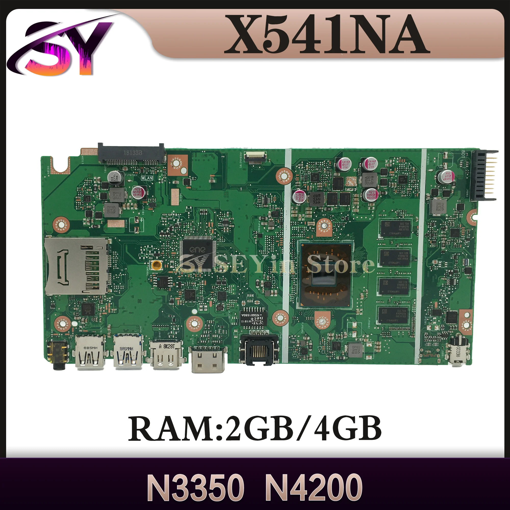 X541N Laptop Motherboard For ASUS X541NA A541NA F541NA R541NA D541NA X541 Mainboard N3350/N4200 4G/2G-RAM