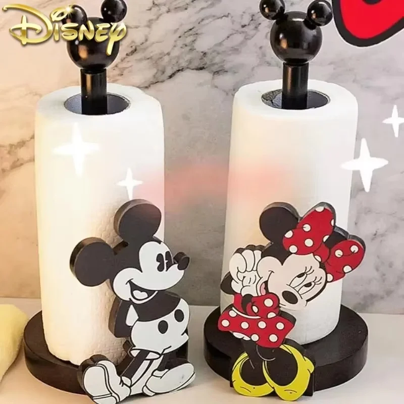 Hot Disney Anime Hobby Mickey Mouse Minnie Creative Kitchen Upright Paper Towel Hanger No Punch Lazy Cartoon Rag Holder Indoor