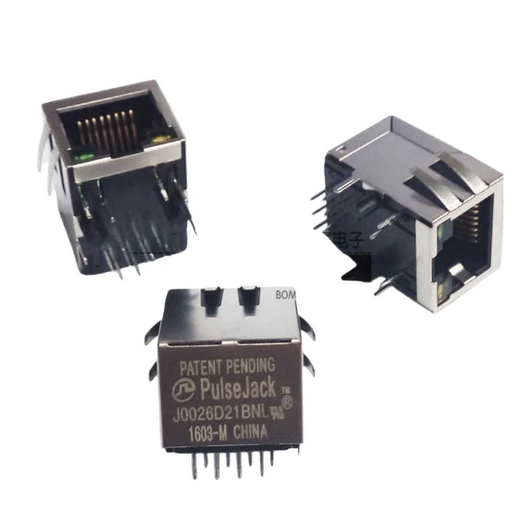 10pcs/brand new original J0026D21BNL RJ45 network interface socket connector with light with network transformer