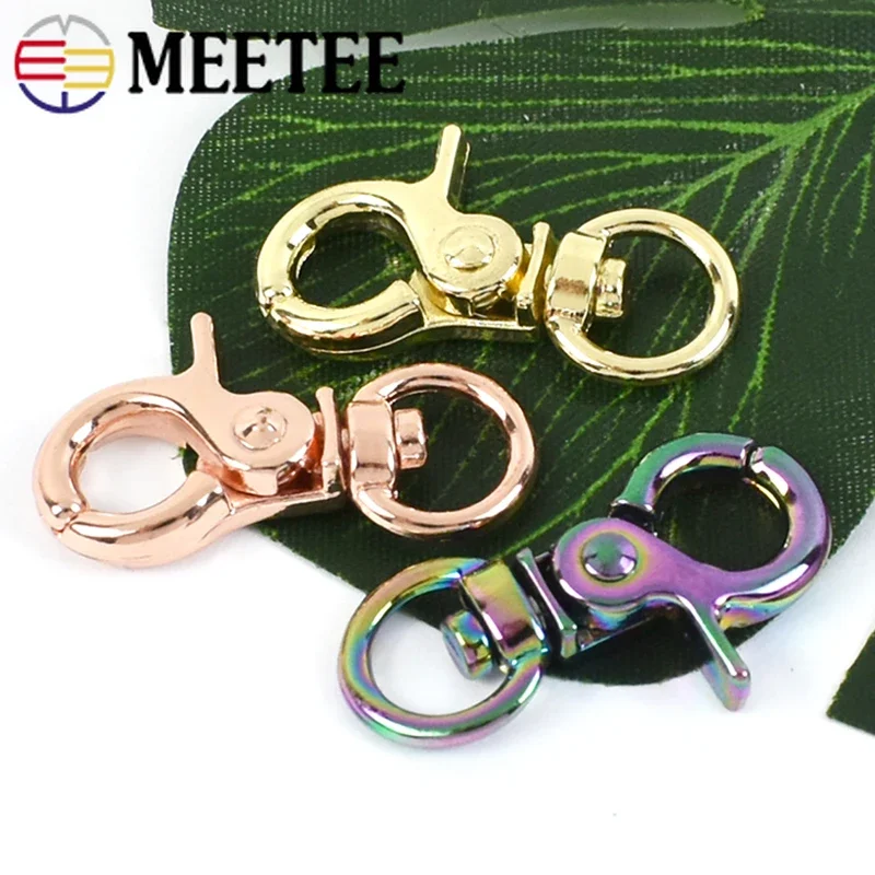 10mm Metal Strap Buckles for Bag Clip Buckle Handbag Swivel Lobster Clasp Keychain Snap Hooks DIY Carabiner Sewing Accessories