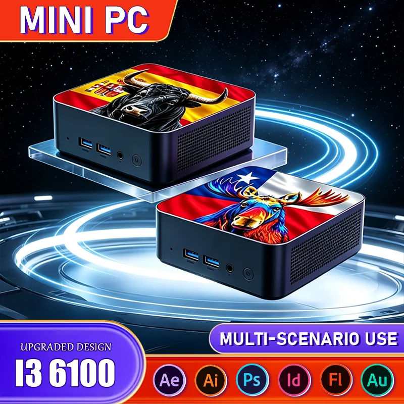 Core i3 6100 4K HDMI Full HD WiFi6 BT5.2 16GB 1TB 2TB SSD Small Gaming Desktop for office and casual gaming