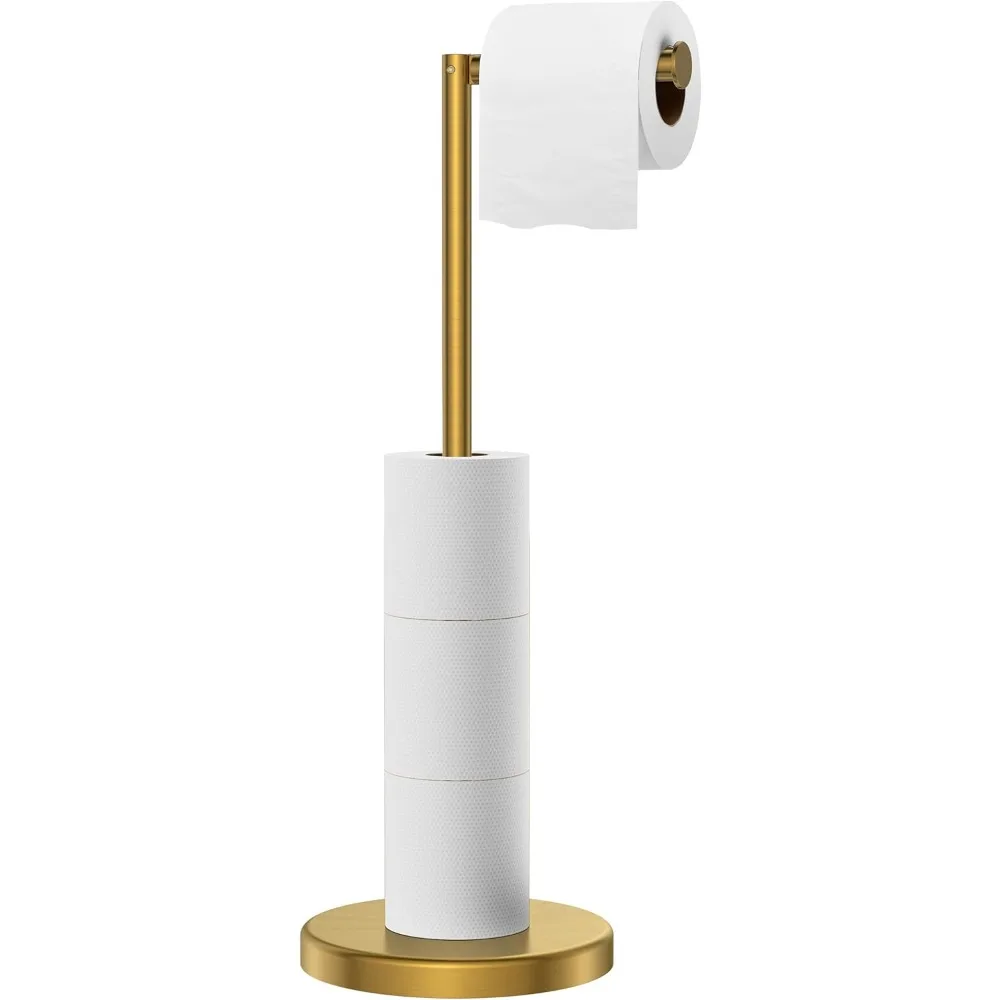 

Modern Stainless Steel Toilet Paper Stand, Freestanding Tissue Holder for Bathroom, Durable and Weighty Design