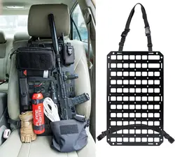 Car Seat Back Tactical Molle Panel Multifunctional Adjustable Seat Mesh Storage Organizer Tactical Vehicle Storage Hanging Plate