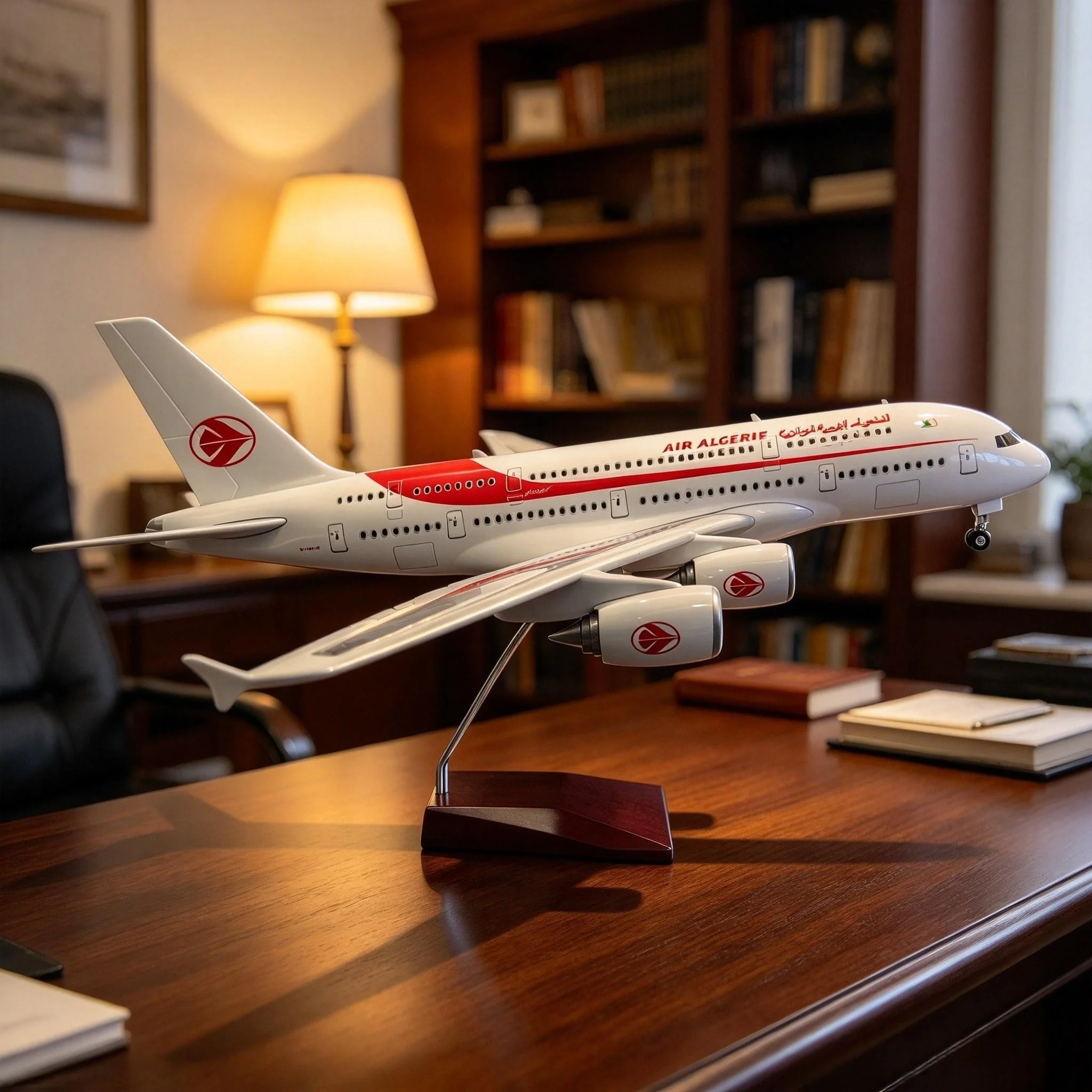 1/160 Scale 47CM A380 AIR Algeria Air-bus 380 18inchs Large Model Diecast Airplane Model Kits With Stand Airliner Plane Display