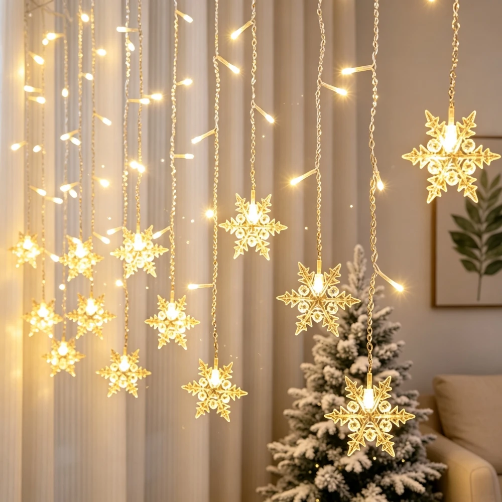 cortina-de-luzes-com-96-leds-4-metros-8-modos-de-iluminacao-efeito-de-brilho-suave-design-transparente-em-forma-de-floco-de-neve-alimentada-por-usb-com-controlo-remoto-ideal-para-decoracao-de-festas-e-eventos-em