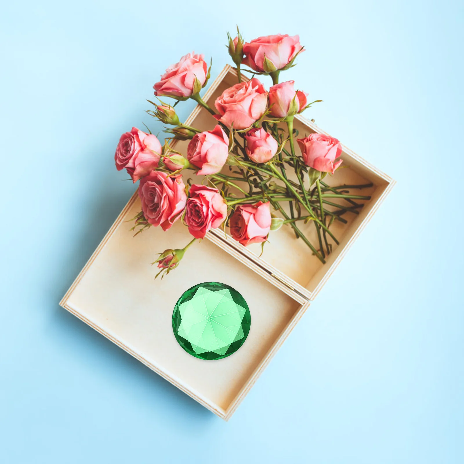 

2Pcs Glass Artificial Transparent Shining Decoration Wedding Bridal Shower Home Party Romantic Ambiance Decor