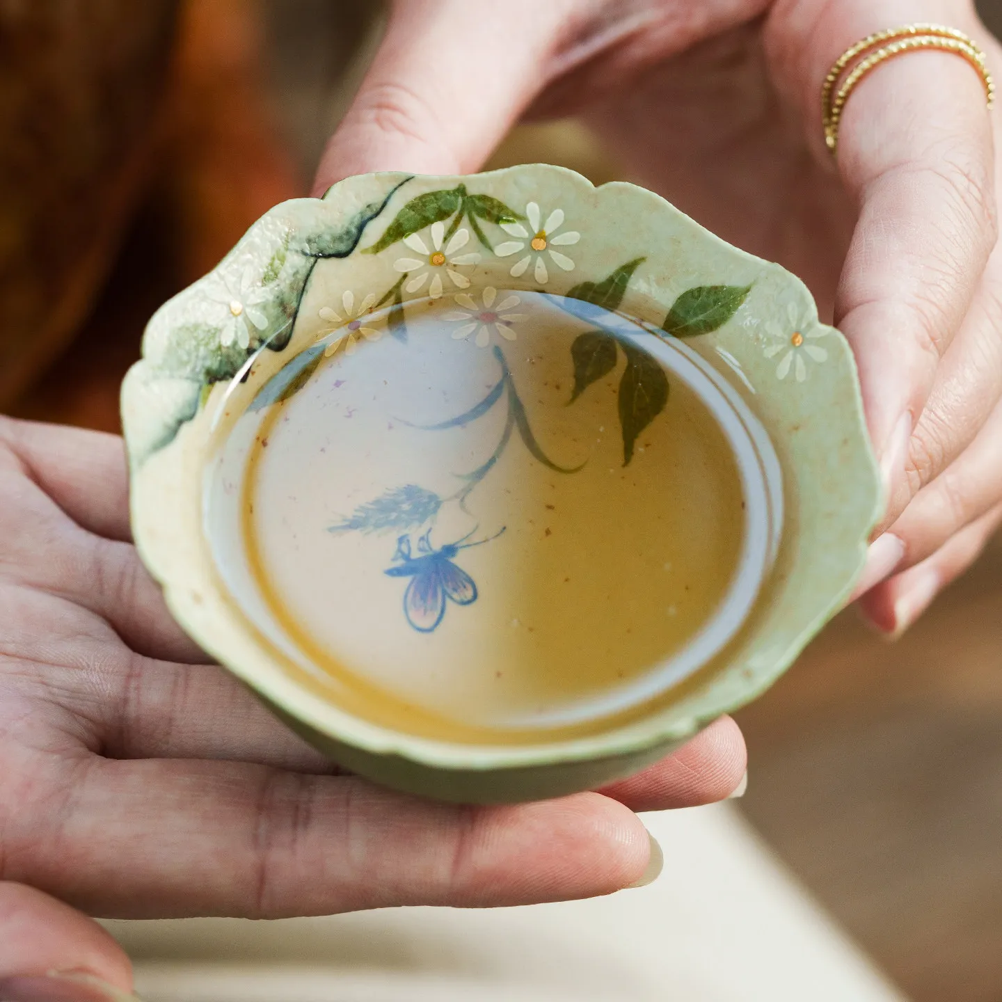 Sprinkle gold Manye daisy cup ceramic tea cup master cup personal tea cup single cup Kung Fu tea se