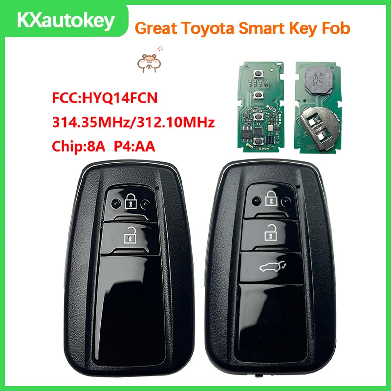 

KXK007019 Для Toyota Land Cruiser/Highlander FCC-HYQ14FCN Chip-8A P4 AA Полный комплект смарт-ключа, специально для Land Cruiser/Highlander
