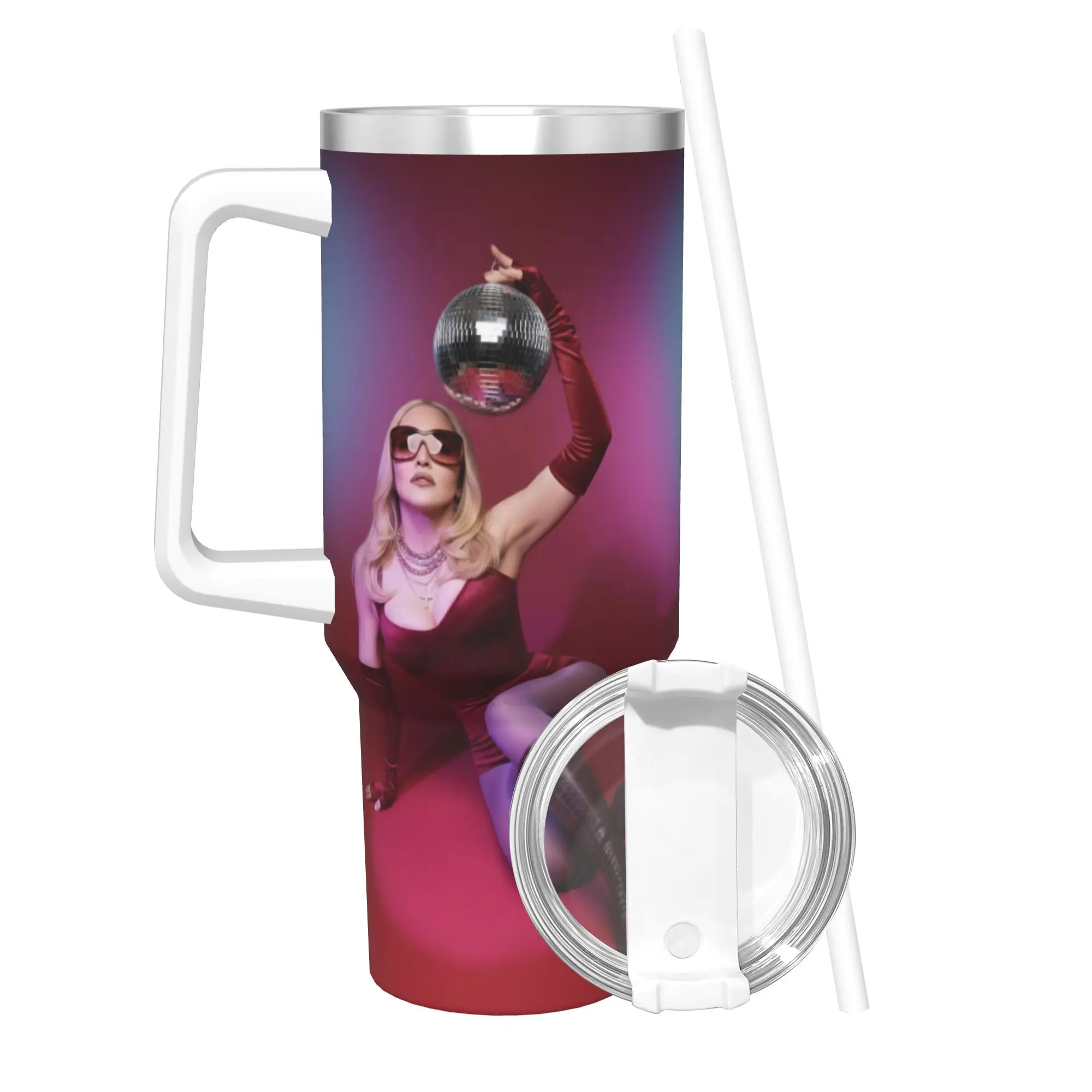 M-Madonnas Confessions II Tumbler With Straw  Stainless Steel Tumblers Cup Double Wall Vacuum Insulated for Cold Or Hot 40oz