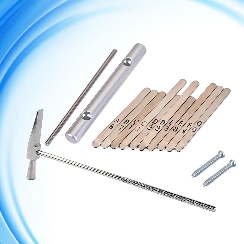 

DIY Musical Steel Keys 10 Keys for 10 Note Kalimba Thumb Piano African Mbira Finger Percussion Musical Instruments with Screws (