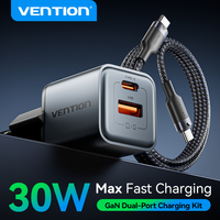 Vention 30W GaN Charger PD3.0 Mobile Phone USB Charge for iPhone 16 15 14 Pro Max iPad Samsung Xiaomi PPS Fast Charging Adapter