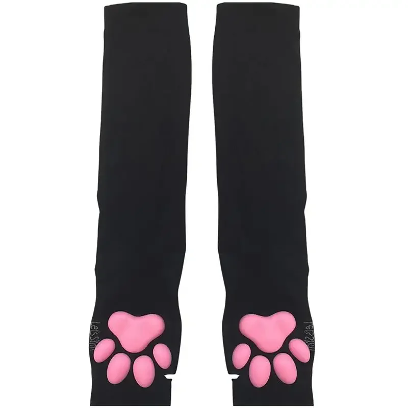Punk Gothic Gloves Cute Cat Paw Fingerless Mittens Winter Warmer Arm Sleeve Girl Y2K Clothes Women Anime Cosplay Gloves