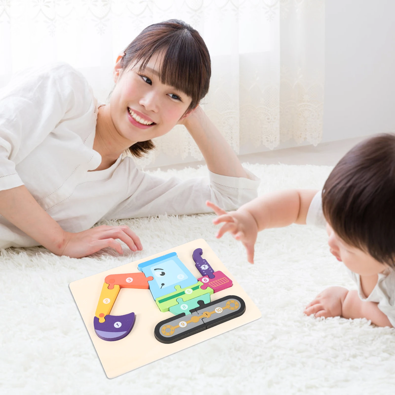 1 مجموعة 1 مجموعة حفارة الكرتون التعليمية الإدراك تعلم خشبية التفاعلية الصغار التعليمية المحمولة الخشب الألغاز ل