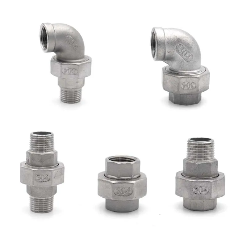 

1/4 "-2"Male & Female 90 Degree Elbow BSP Thread SS304 Live Joint Coupling Union Connector Pipe Fitting For Tube