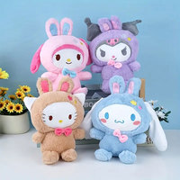 25cm Kawaii Sanrio Plush Toys Hello Kitty Kuromi My Melody Pillow Stuffed KT Cinnamoroll Plush Doll Toy Cute Birthday Gifts