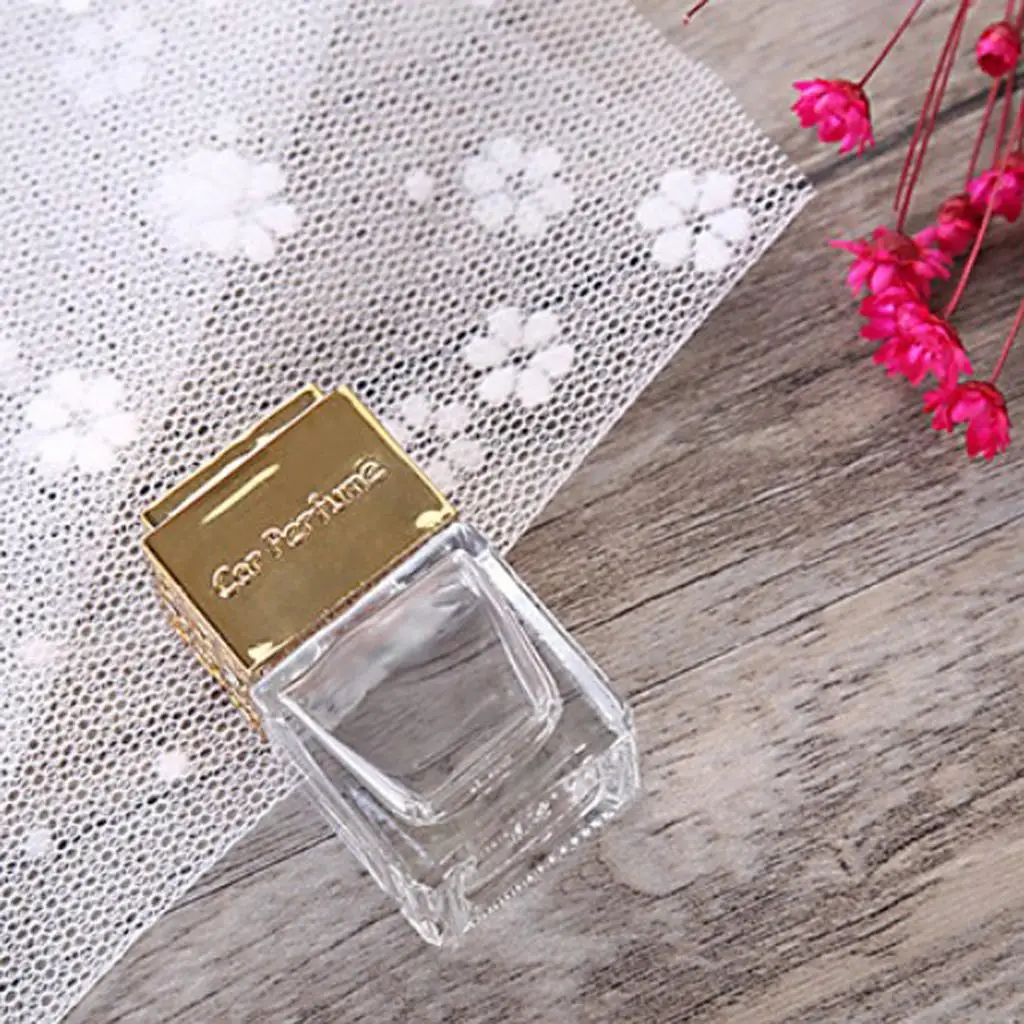 

Empty Glass Perfume Bottle Refillable Car Aroma Dispenser Decorative Ornament Air Freshener for Car Fragrance