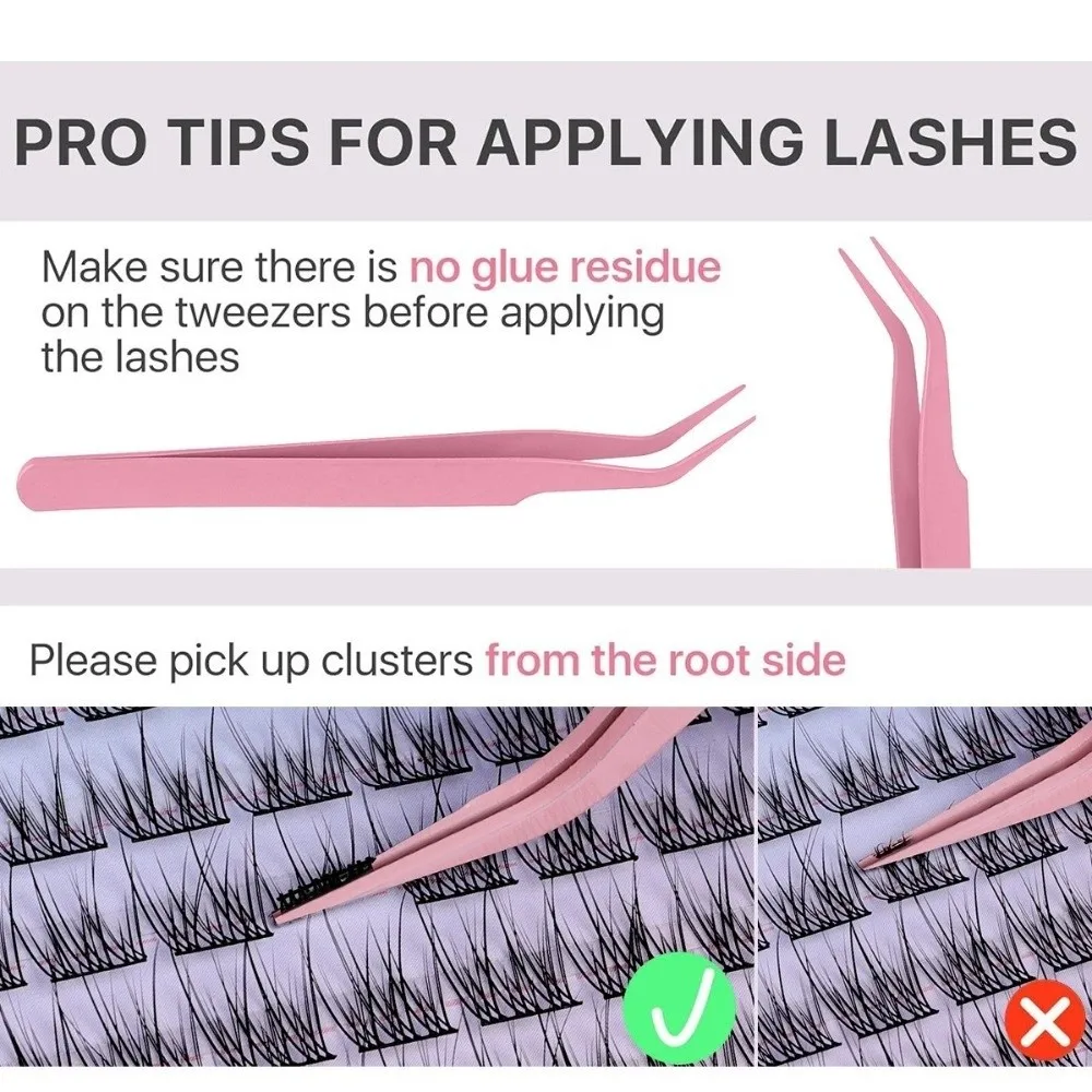 9-16mm DIY Clusters Lash Kit Fluffy Individual Lashes With Tweezers Individual Eyelash Extensions Reusable Lash Extension DIY