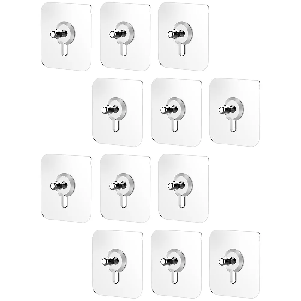 12Pcs Transparent Wall Suction Cups with Screws Acrylic Hooks Clear Sucker Hangers for Hanging Bags Clothes Keys Photos on Glass - view 5
