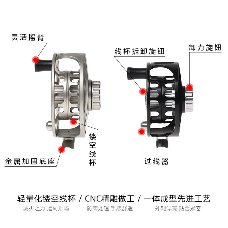For the new CNC machined aluminum alloy seawater fly fishing wheel, left and right hand exchange fly fishing wheel