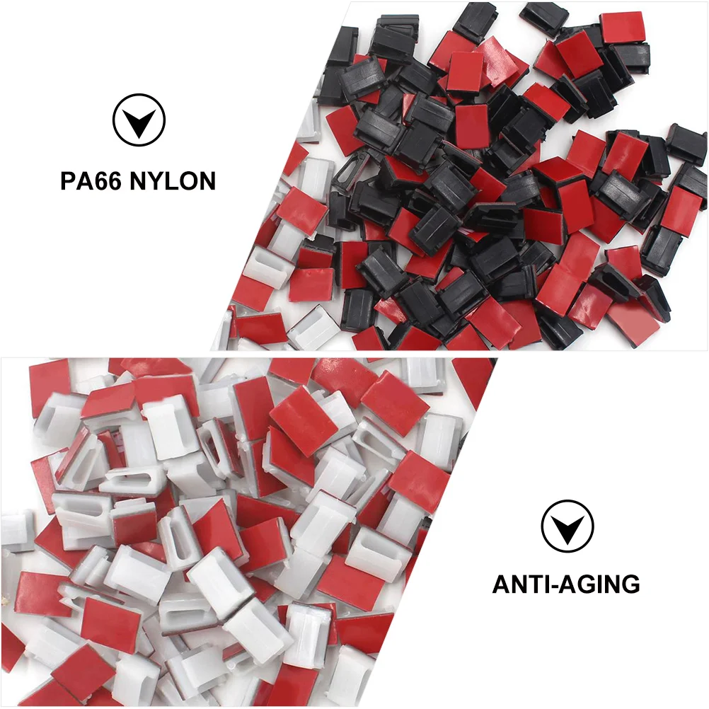 

100 Pcs Wire Clip Cord Organizer for Desk Holders Cords Self Adhesive Cable Tie Mounts Metallic Line