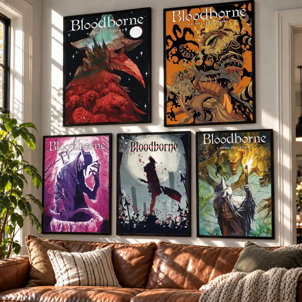 game Bloodborne A Song of Crows Poster HD Poster Self Adhesive Waterproof Wall Art Print Bedroom Living Room Modern Decor Gift
