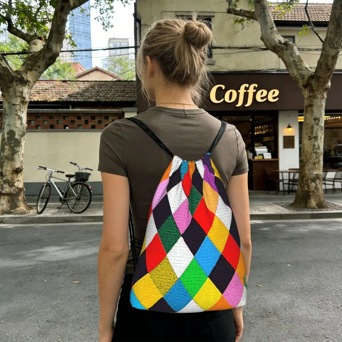 Máscara Veneciana, Mardi Gras, Patrón de Arlequín, Mochilas, Bolsas Casuales con Cordón, Bolsa Deportiva, Bolsas para Libros, para Viajes y Escuela