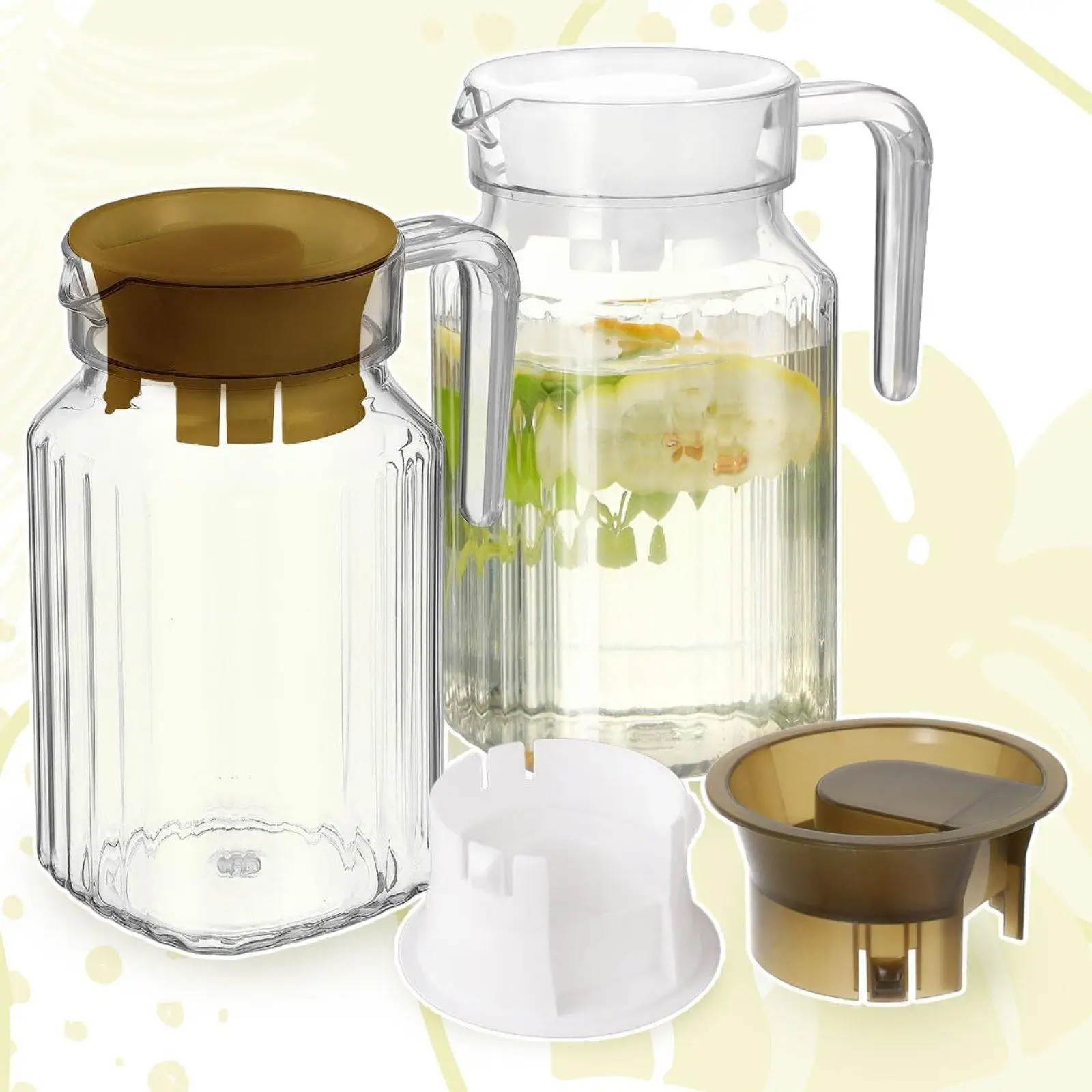 Water Pitcher Lids Replacement Plastic Beverage Jug Covers Tight Fit Leak Resistant Caps for Round Glass Jugs