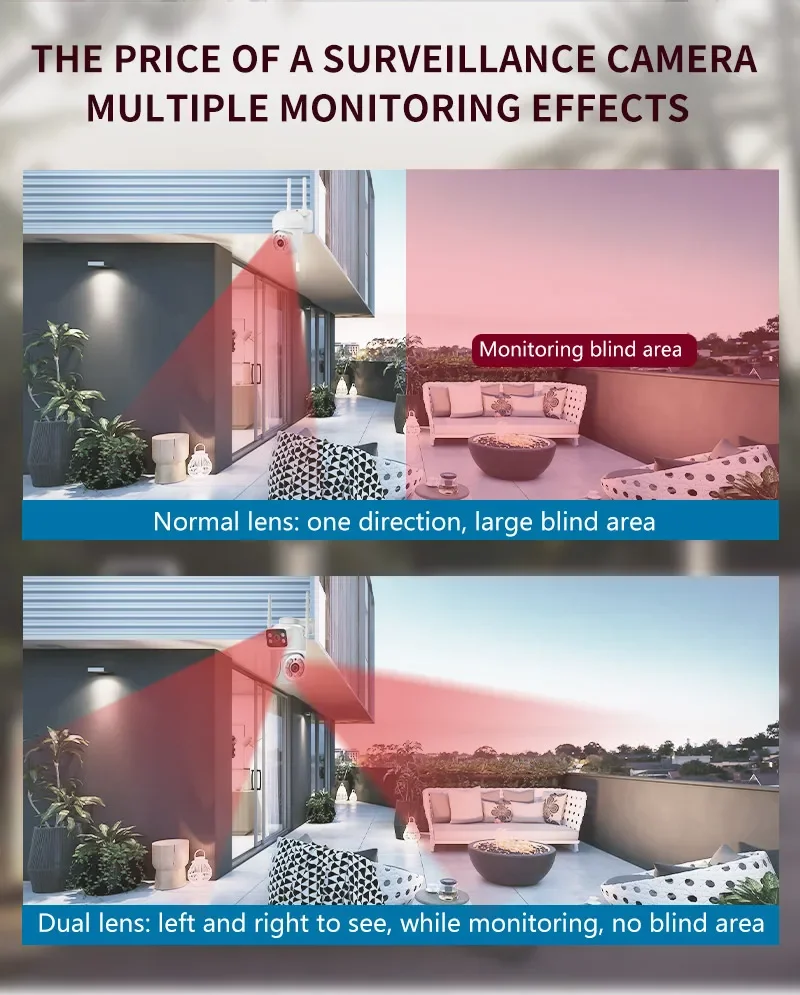 BELIA 6MP 4K PTZ Wifi Camera with Dual Lens Dual Screens AI Human Detection Wireless Outdoor CCTV Security IP Camera ICSEE App