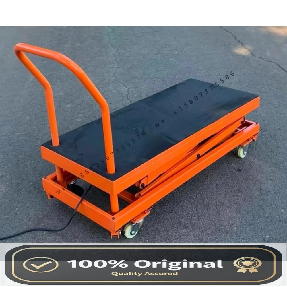 Small electric lift horse stool folding mobile hydraulic lift scissor type working platform interior decoration push cart