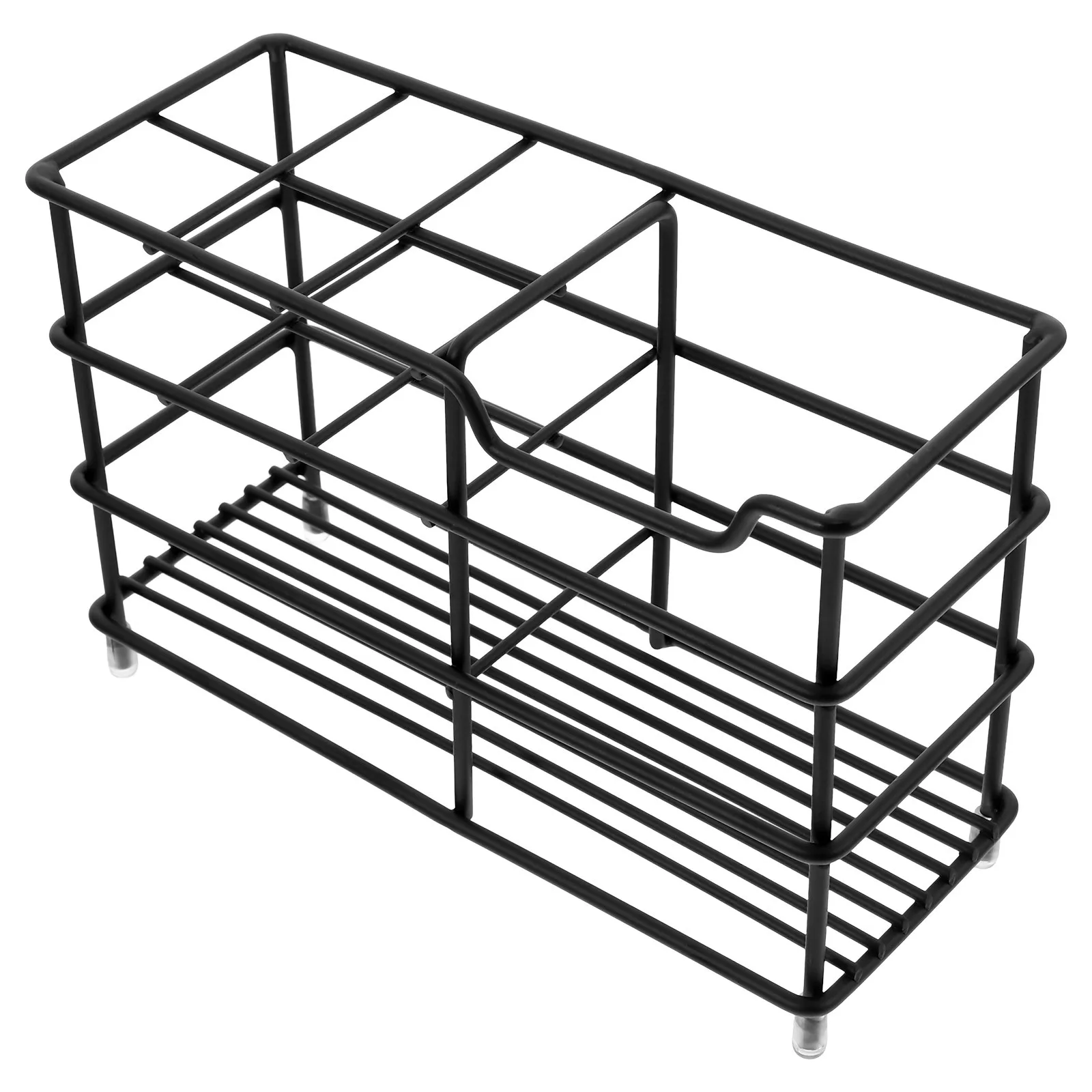 

6 Grids Stainless Steel Toothbrush Holder Countertop Bathroom Organizer for Toothbrushes and Toothpaste Modern Sink Storage Rack