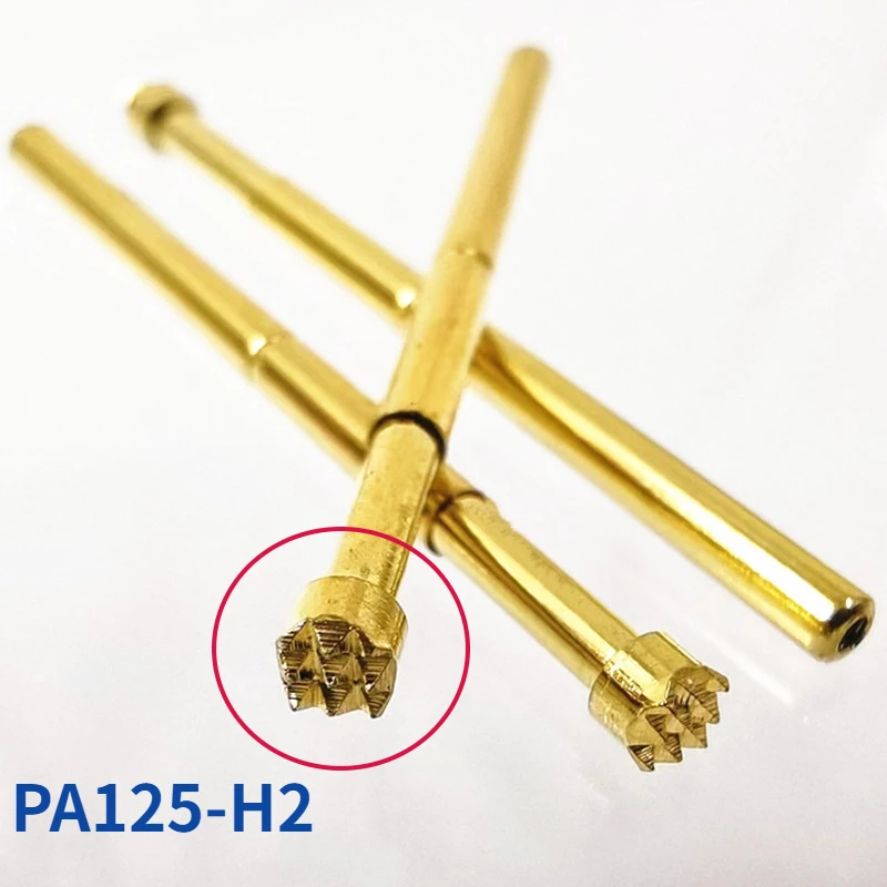 100PCS/bag Gold-plated PA125-H2 Nine Claw Plum Blossom Head Spring Test Probe Outer Diameter 2.02mm for ICT Testing