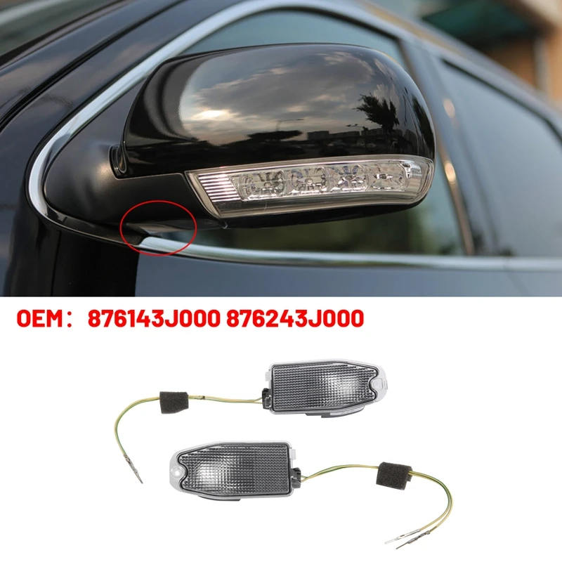 2PCS Car Outside Mirror Puddle Lights Lamp for Hyundai Veracruz Ix55 2007-2015 876143J000 876243J000