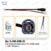 4 Pin USB Cable Android Head Unit  Wiring Harness Socket Adapter for VW Golf 7 Bore Touran Teramont Tiguan Skoda Octavia Superb