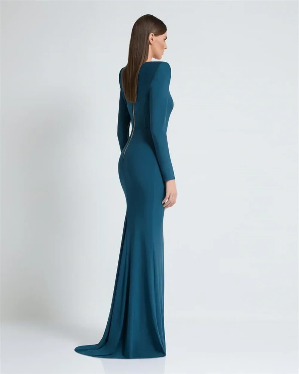 Prom Dress Formal  Dearin Scoop Neckline Column Floor length Skirts Vertically Bespoke Occasion  Saudi Arabia Evening Gown