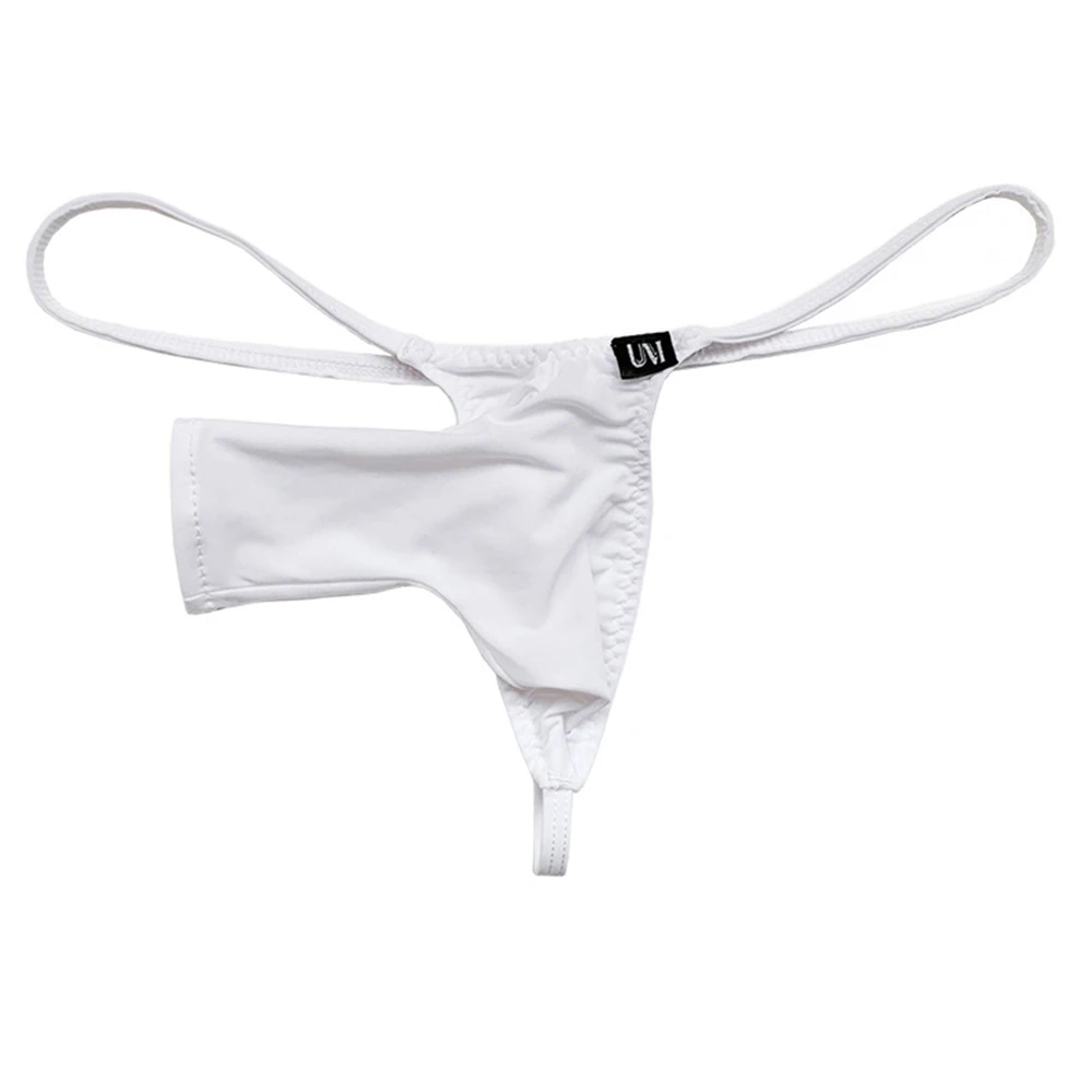 

Men Briefs Men Underpants Ice Silk Low Waist Opening Sexy Sheer Thin Stretch T-Shaped Thong Elephant Underwear