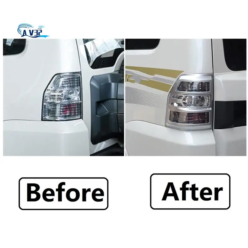 

AV32-Tail Light Lamp Cover Rear Lights Chrome Frame Protector Trim For Mitsubishi Pajero V93 V97 2007-2019 Accessories