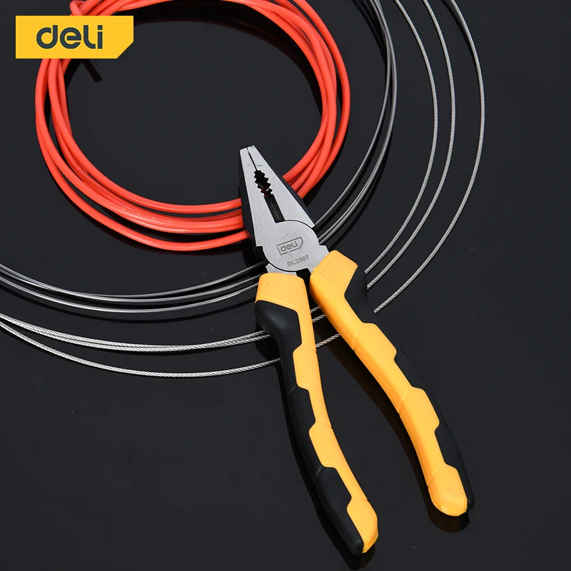 Deli 7in German-Style Combination Pliers,High-Quality Steel Construction, Durable and Versatile for Cutting and Gripping Tasks