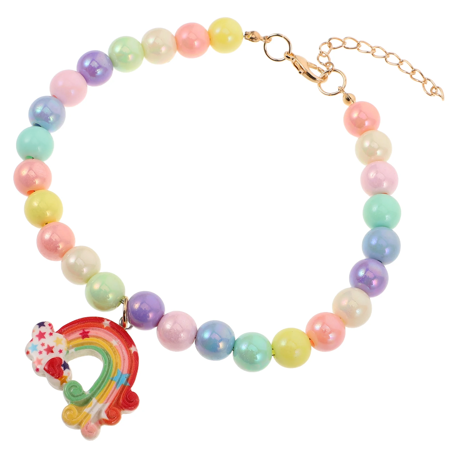 

Candy Color Pet Necklace Jewelry for Cats Dogs Lightweight Adjustable Collar Beaded Charm Resin Decorative Pendant Small Dog