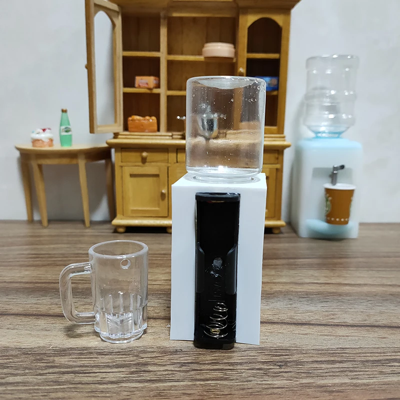 Doll House Mini Water Dispenser (Can Receive Water) for Doll House Kitchen Living Room Furniture Decoration Accessories