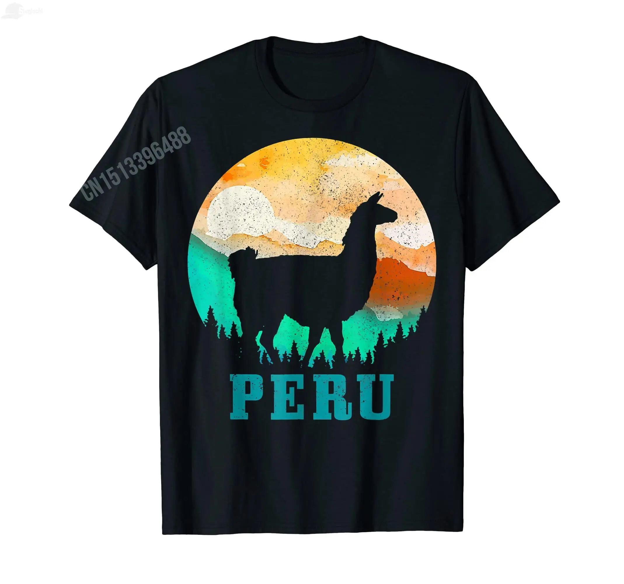 2022 Summer Cactus With Llama From Peru Cartoon T-Shirt For Men Women Unisex T Shirt Tops Cotton Tees