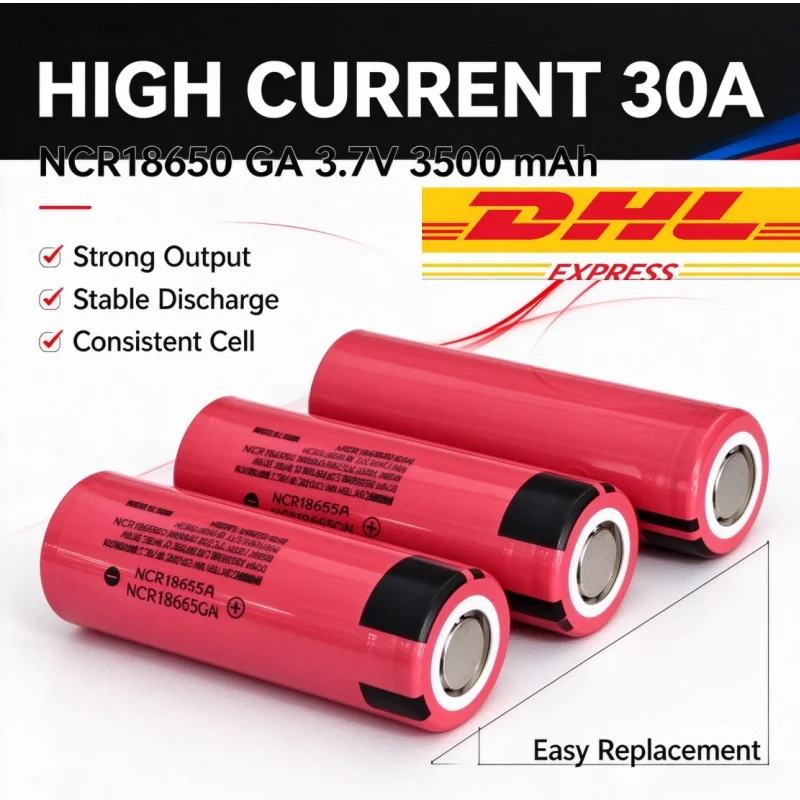 30A Discharge Lpega NCR18650 GA 18650 Battery 3.7V 3500mAh Rechargeable Li-ion for Toys Tools Flashlight