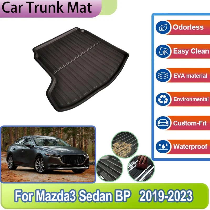 

For Mazda 3 Mazda3 Sedan BP 2019 2020~2023 Full Protection EVA Pad Trunk Floor Tray Cargo Liner Anti Dirty Mat Car Accessories