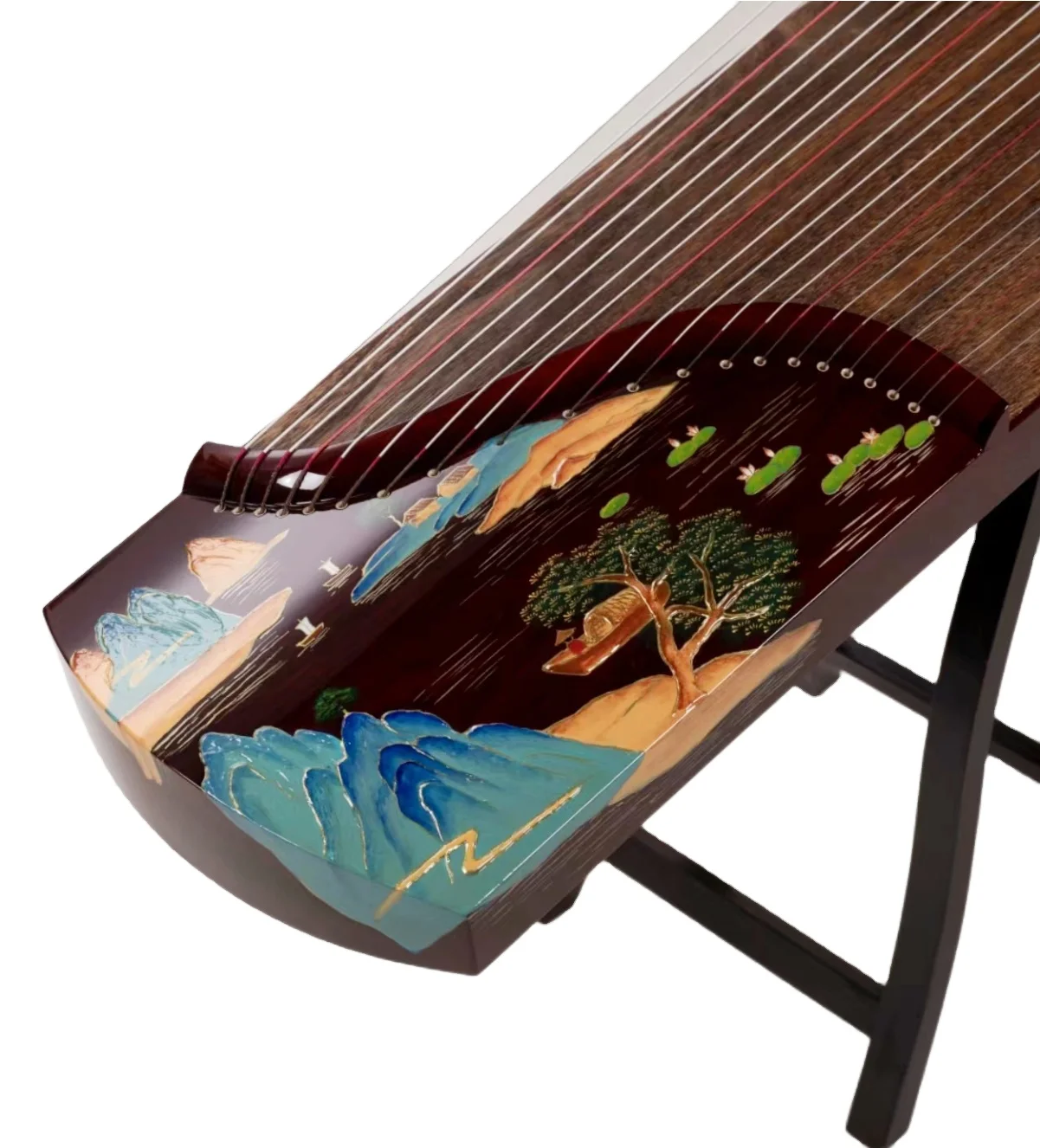 Cítara china tradicional Guzheng de 21 cuerdas, instrumento de Piano de la serie Beautiful Mountains hecho de palisandro