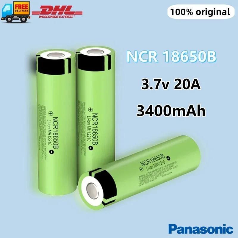 

2024 Новый Panasonic 18650 3400 мАч 20A разряд NCR18650B 1-100 шт. 3,7 в литий-ионная аккумуляторная батарея