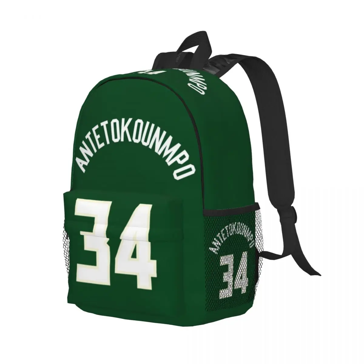 G-Giannis Antetokounmpo No.34 Letter Bro New Fashionable Pattern School Bag Print Lightweight Backpack 15inch