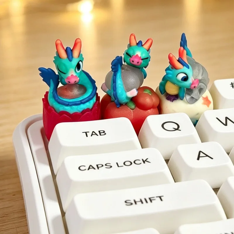 Chinese Dragon Theme Anime Keycaps Mechanical Keyboard Resin Custom Keycaps PC Gaming Keyboard Accessories Cartoon Gifts Collect
