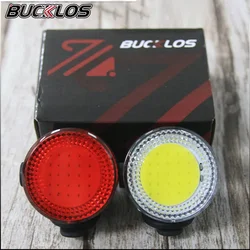 BUCKLOS COB Bike Light USB Rechargeable Bicycle Headlight Taillights Super Bright Flashlight Cycling Front Lights Back Rear Lamp